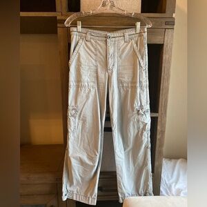Anthropologie Pilcro Khaki Green Cargo Utility Pants 26 C26